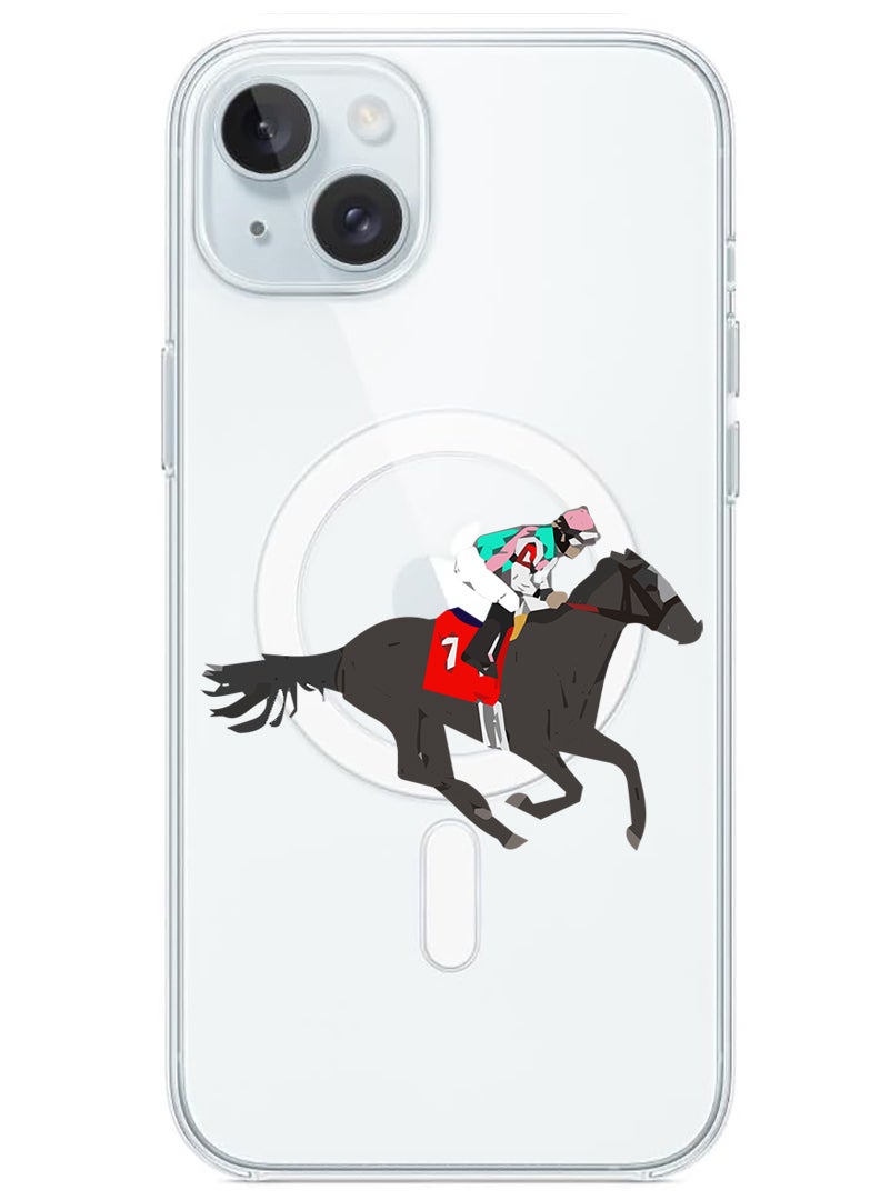 Theodor Magnetic Case for iPhone 15 6.1-inch Compatible with MagSafe Wireless Charging, Shockproof Phone Bumper Cover Horse Riding - Image 1