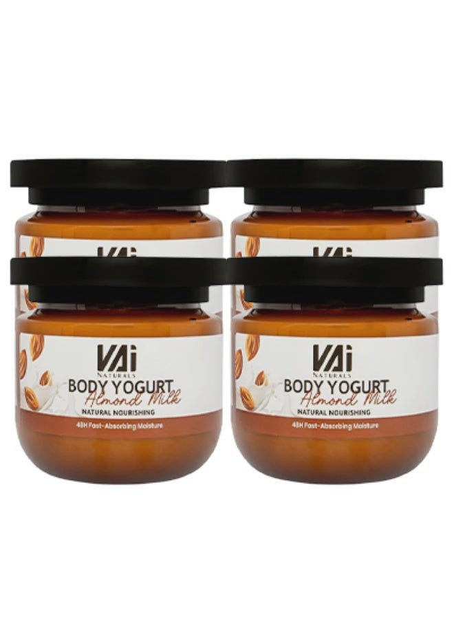 VAI 4 Pieces Body Yogurt Almond Milk Natural Nourishing 48 Hours Absorbing Moisture 280ml - Image 1
