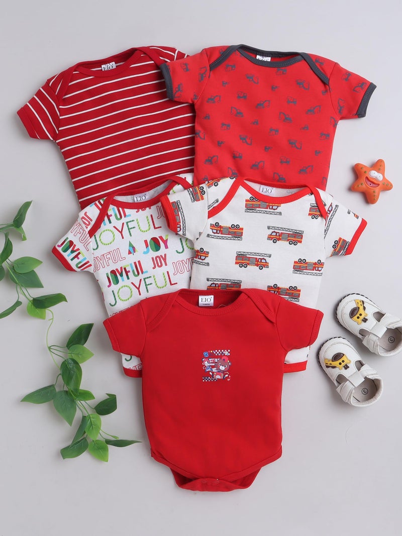 EIO Newborn Baby Cotton Romper Sleepsuit | Half Sleeve Jumpsuit Bodysuit for Boys & Girls | Soft Breathable Baby Clothes Combo Pack - Image 2