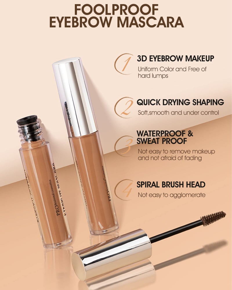 LYSdefeu Waterproof Tinted Brow Gel-Long Lasting Smudgeproof Liquid Eyebrow Makeup,Eyebrow Mascara Tinted Brow Glue,Eye Brow Filler,Volumizing Enhance Brow Mascara,With Brow Razor Brush,Gift for Women-Blonde - Image 3