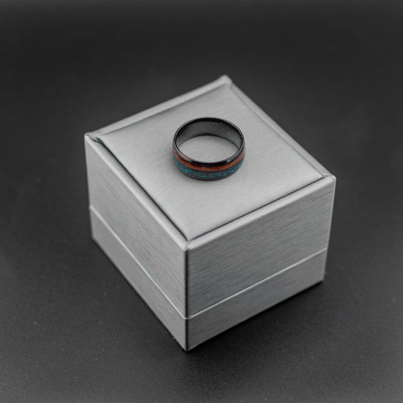 Black Brown Stainless Steel Ring For Him - Size 21 - Image 2