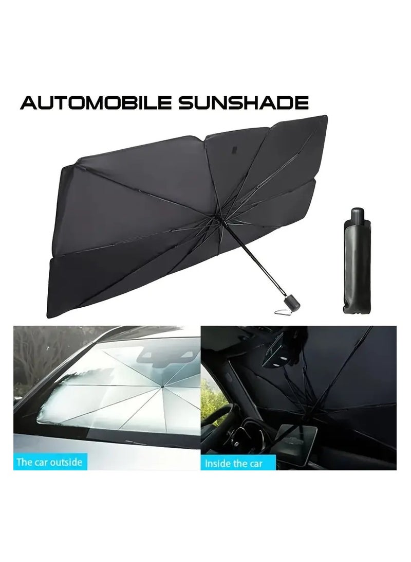سيارة الزجاج الأمامي مظلة للطي مظلة السيارة ، الأشعة فوق البنفسجية واقية من السيارات أمام النافذة ( العزل الحراري ) الزجاج الأمامي غطاء لوحة كليب - Image 3
