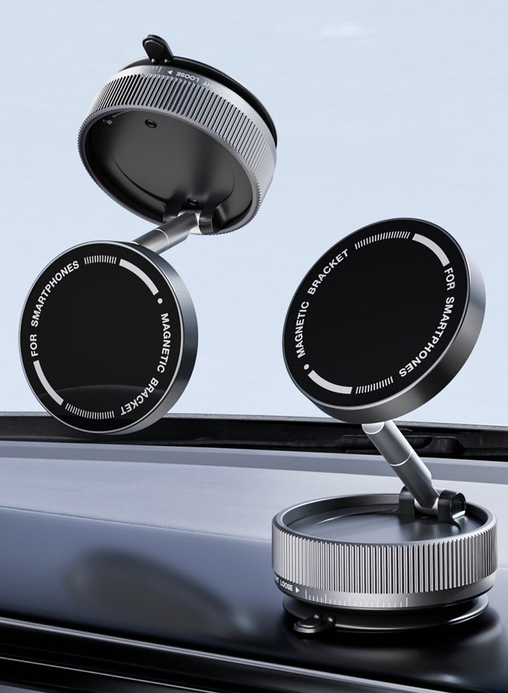 Lesha 【2026 Upgrade】Magnetic Phone Holder Mount with Vacuum Suction Base, 360° Rotatable & Foldable Car Phone Mount for Dashboard/Windscreen/Desk, Black - Image 1