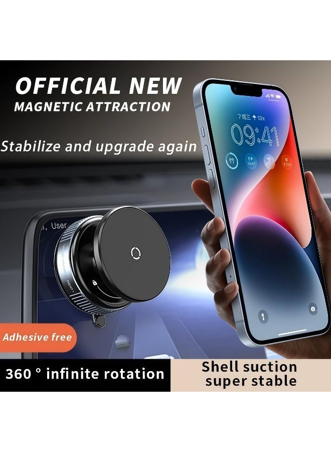 Lesha 【2026 Upgrade】Magnetic Phone Holder Mount with Vacuum Suction Base, 360° Rotatable & Foldable Car Phone Mount for Dashboard/Windscreen/Desk, Black - Image 2