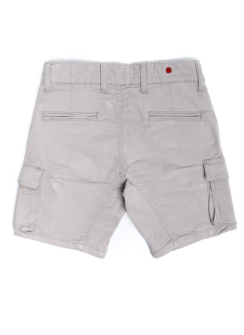 Andora - Plain Boys Summer Cargo Short - Light Grey - Image 1