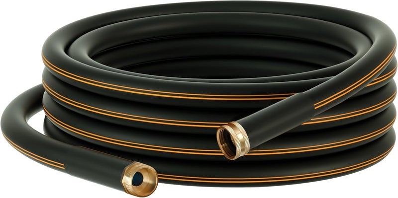 Atlantic Heavy Duty Garden Hose 30 ft x 58 Inch Black Color Flexible Water Hose with Solid Brass Fittings 30 Feet - Image 2