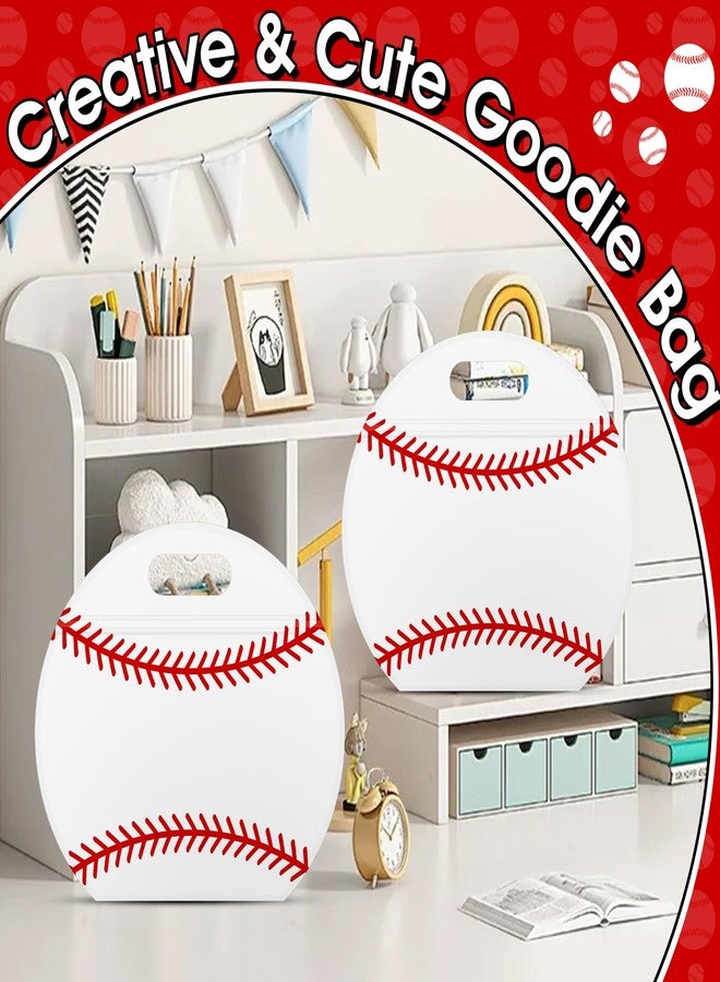 AKAIXI 24pcs Baseball Candy Bags with Handles Reusable Sealed Treat Bags, Stand-up Bottom Snack Bags for Baseball Coach Sport Team and Baseball Mom, Party Favor Birthday Gifts Supplies - Image 4