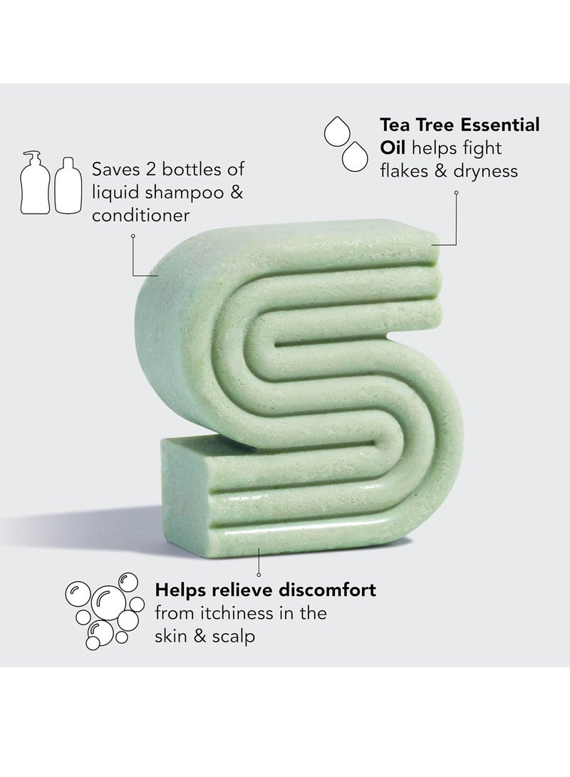 كيتش شامبو بار شجرة الشاي والنعناع المنقي لمكافحة قشرة الرأس شامبو مضاد للقشرة لفروة الرأس الحاكة شامبو خالي من الكبريتات شامبو نباتي لجميع أنواع الشعر - Image 2