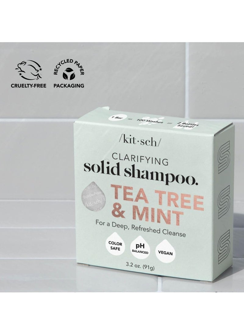 كيتش شامبو بار شجرة الشاي والنعناع المنقي لمكافحة قشرة الرأس شامبو مضاد للقشرة لفروة الرأس الحاكة شامبو خالي من الكبريتات شامبو نباتي لجميع أنواع الشعر - Image 4