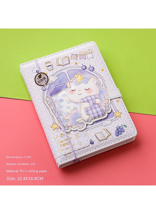 Bluejw 36k Hand Account Book Cute Super Cute Girl Color Page Magnetic Buckle Book Suit Exquisite Notebook Student Stationery Notebook - Image 1