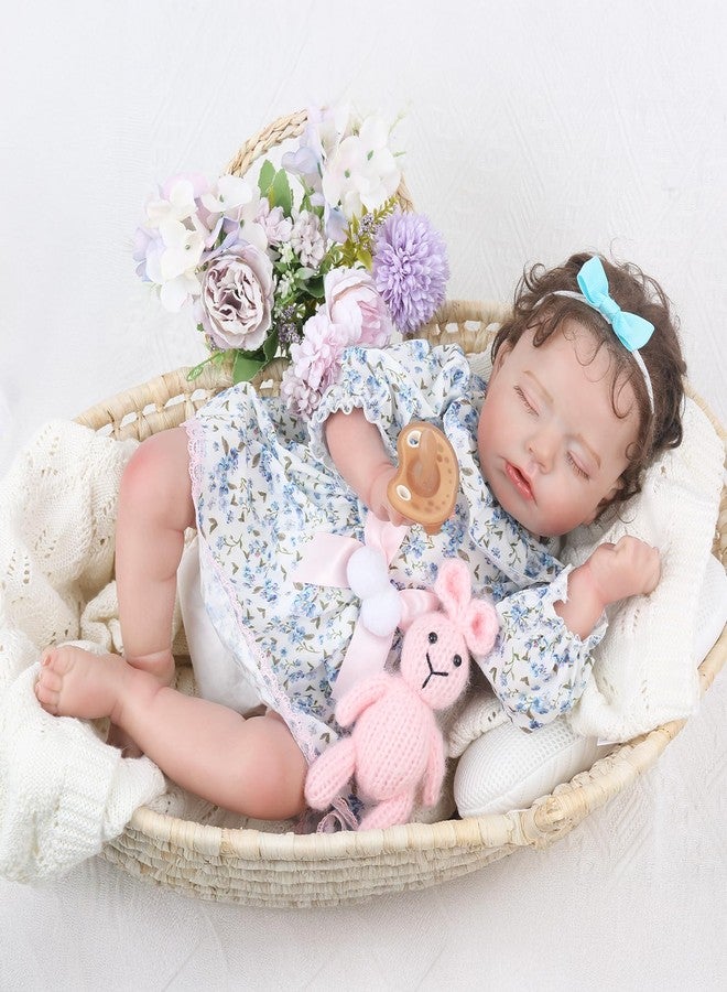 KSBD Lifelike Reborn Baby Dolls Girl-20 inch Realistic Sleeping Newborn Girl with Weighted Soft Body,Christmas Birthday Gift with Accessories for Kids Age 3+ - Image 5