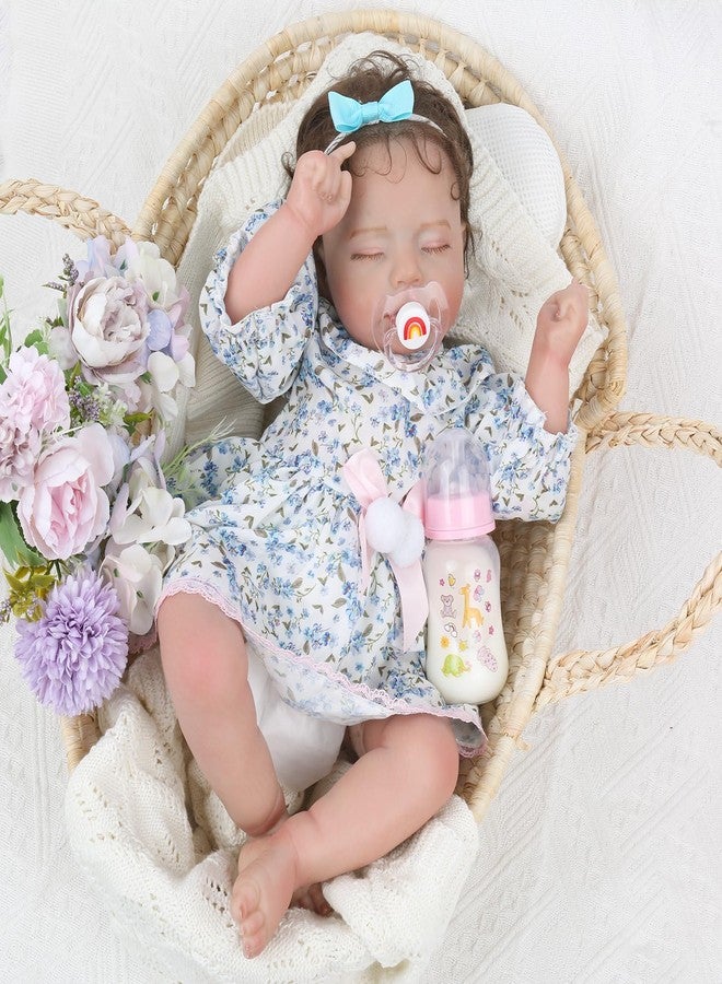 KSBD Lifelike Reborn Baby Dolls Girl-20 inch Realistic Sleeping Newborn Girl with Weighted Soft Body,Christmas Birthday Gift with Accessories for Kids Age 3+ - Image 4