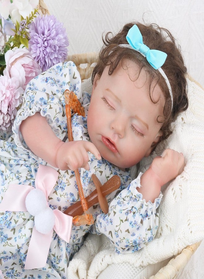KSBD Lifelike Reborn Baby Dolls Girl-20 inch Realistic Sleeping Newborn Girl with Weighted Soft Body,Christmas Birthday Gift with Accessories for Kids Age 3+ - Image 3