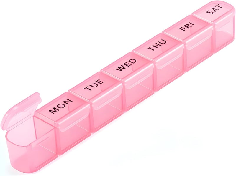 Weekly Pill Organizer Pink for Adults