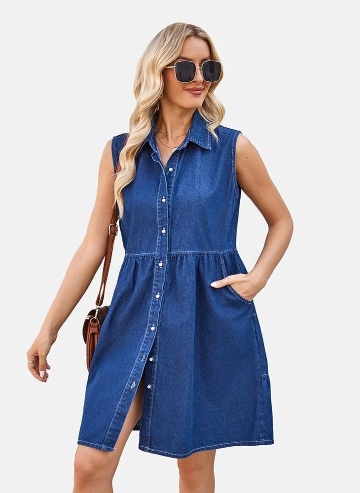 YUNIQEE Denim Sleeveless Dress