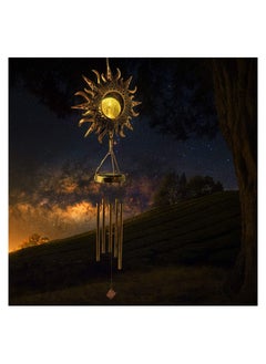 SYOSI Solar Wind Chimes for Outside, Sun Windchimes Outdoor w/Crackle Glass Ball Warm LED Light, Metal Wind Chime for Yard Patio Lawn Garden Hanging Decor Gardening Gift for Women Mom Grandma  - Image 3