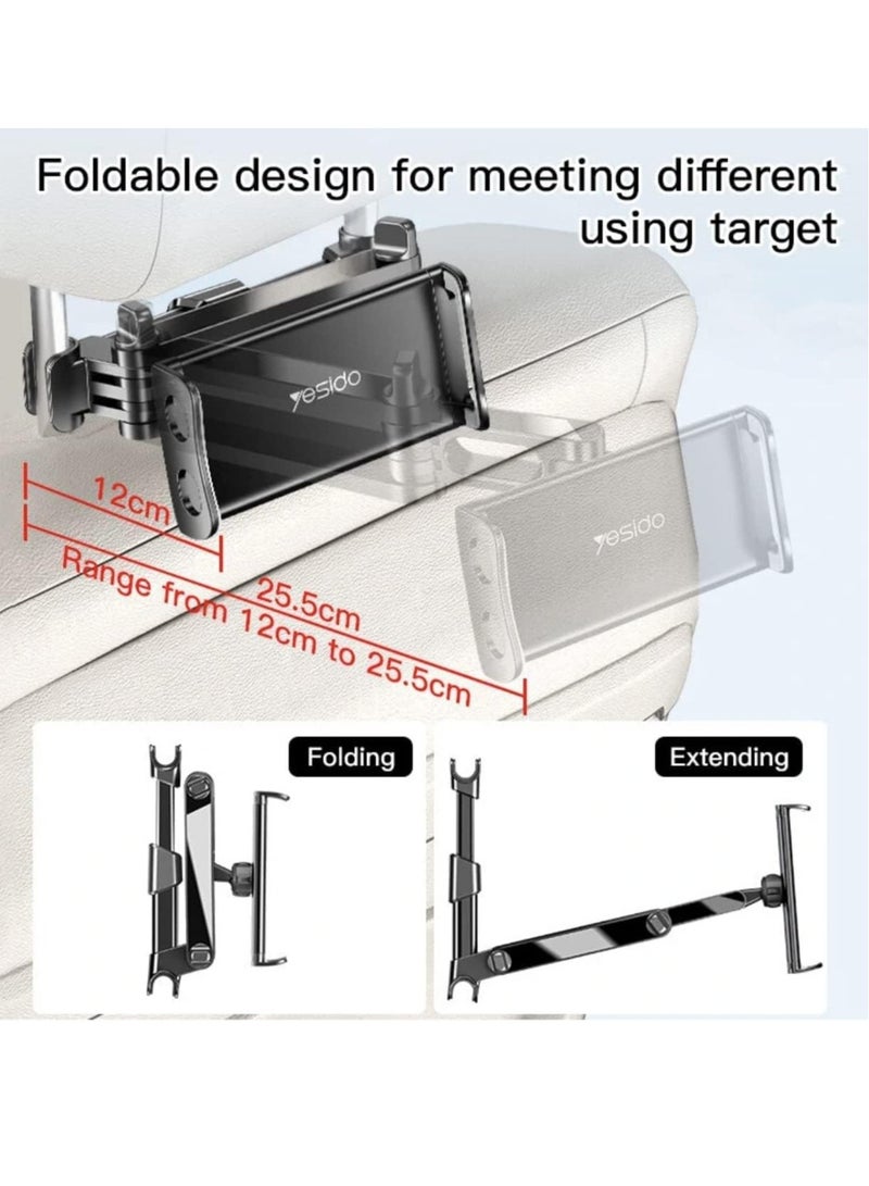 Yesido C117 Car Tablet Headrest Mount Tablet Holder for Car Seat 360 Degree Rotation Compatible with 4.7inch to 12.9 inch, - Image 5