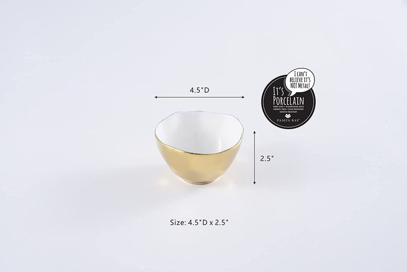 Pampa Bay Pampa Bay Moonlight Tarnish Free Porcelain Snack Bowl with gold titanium  - Image 2