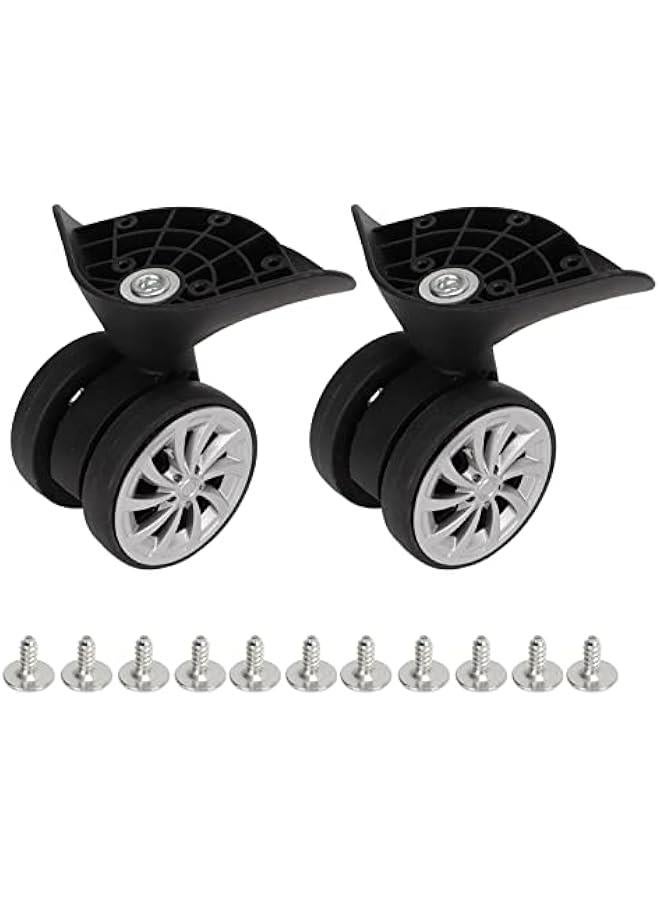 Black Rotator Luggage Wheel, Replacement Plastic Luggage Wheels with 2 Caster Wheels, Suitcase Wheels for Luggage Suitcase Trolley 360 Degree Rotation - Image 1