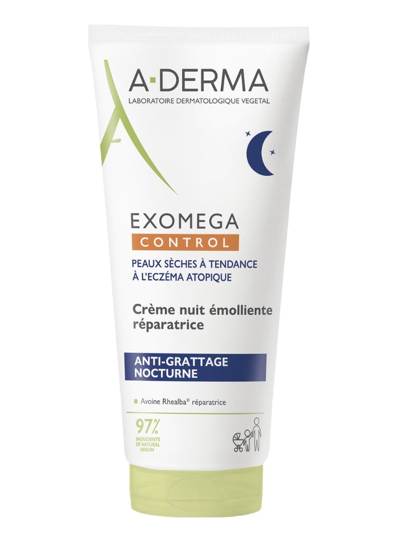 A-DERMA A Derma Exomega Control Emollient Night Cream Atopic Skin 200ml - Image 1