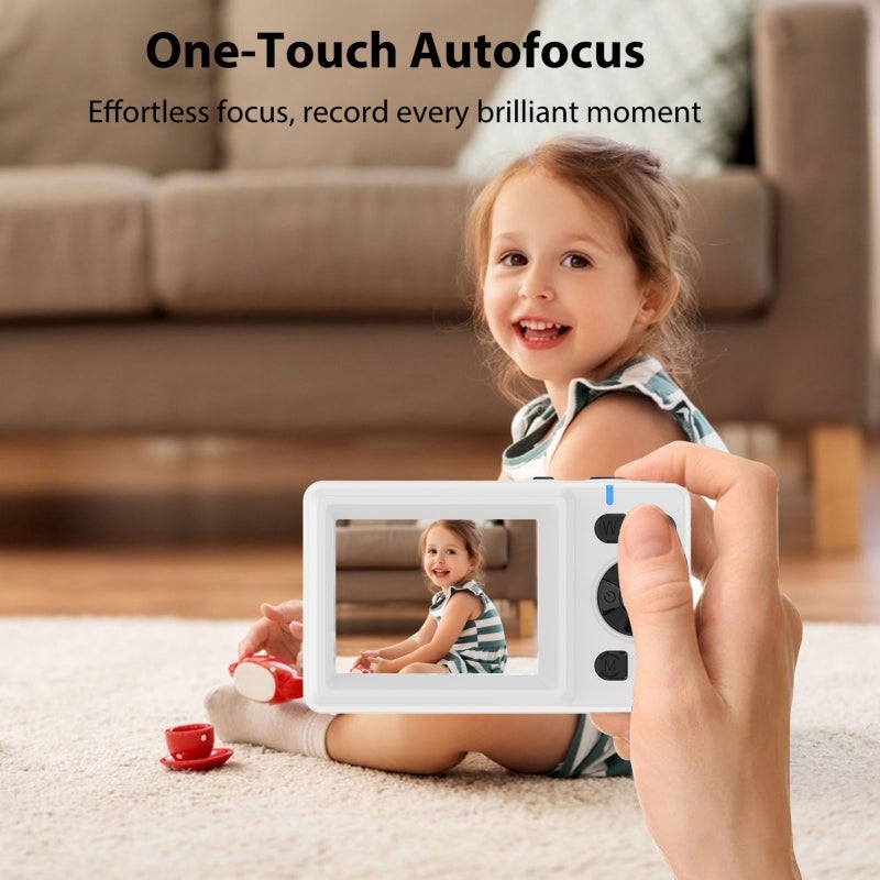 4K Dual Screen Camera: 2.4-Inch + 1.3-Inch Dual Screens 48MP Photos - Portable Compact Design Autofocus Digital Camera for Kids Students Travel Family - Image 4