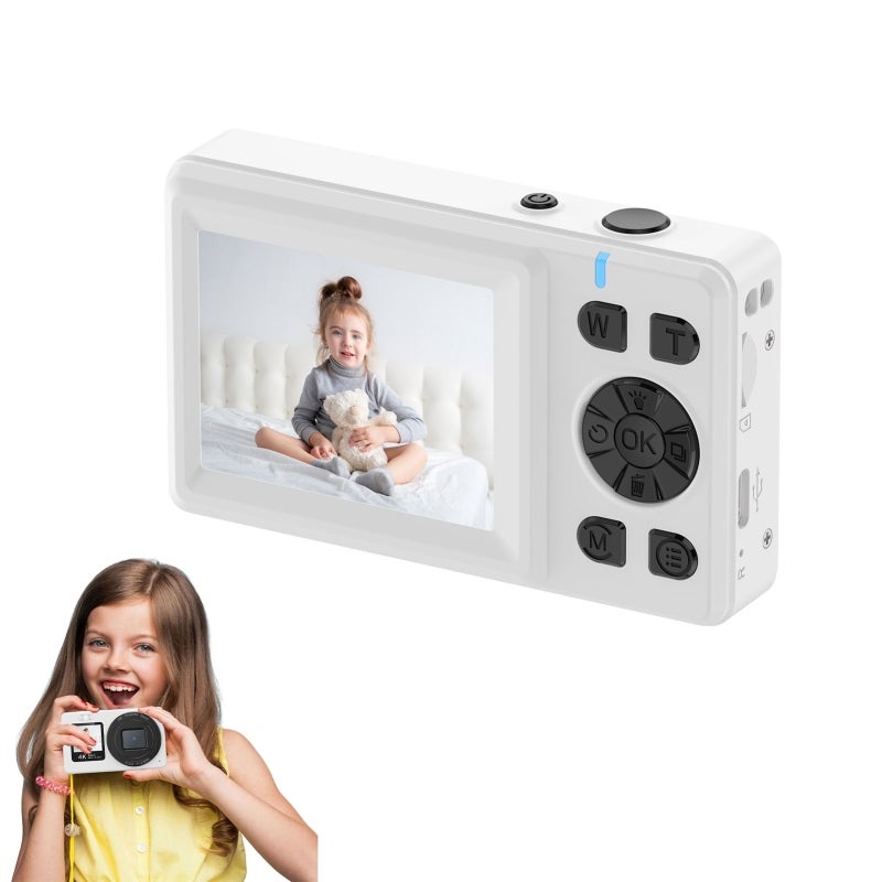 4K Dual Screen Camera: 2.4-Inch + 1.3-Inch Dual Screens 48MP Photos - Portable Compact Design Autofocus Digital Camera for Kids Students Travel Family - Image 3