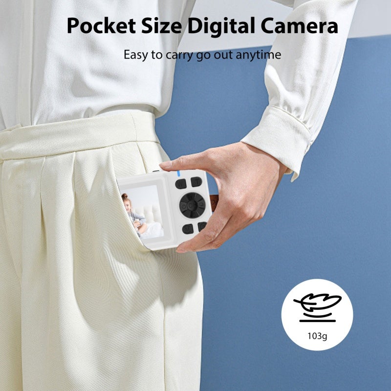 4K Dual Screen Camera: 2.4-Inch + 1.3-Inch Dual Screens 48MP Photos - Portable Compact Design Autofocus Digital Camera for Kids Students Travel Family - Image 5