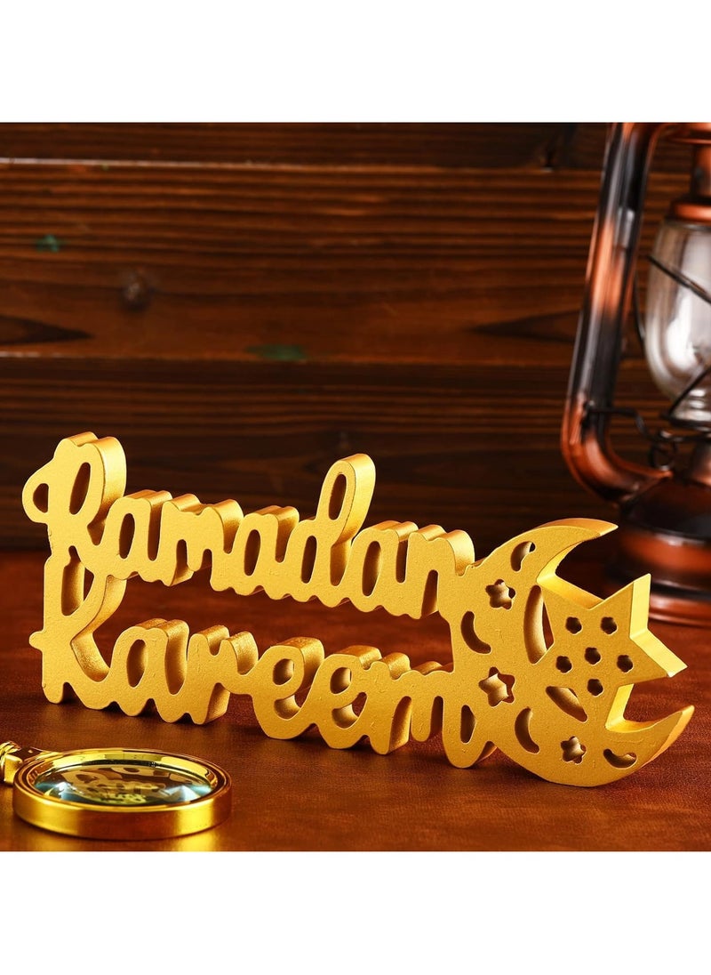 Yoawllty Ramadan Table Decoration, Ramadan Decorations for Home, Ramadan Wooden Ornament Ramadan Wood Tabletop Decor for Ramadan Party Decorations  - Image 1