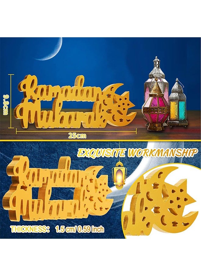 Yoawllty Ramadan Table Decoration, Ramadan Decorations for Home, Ramadan Wooden Ornament Ramadan Wood Tabletop Decor for Ramadan Party Decorations  - Image 2