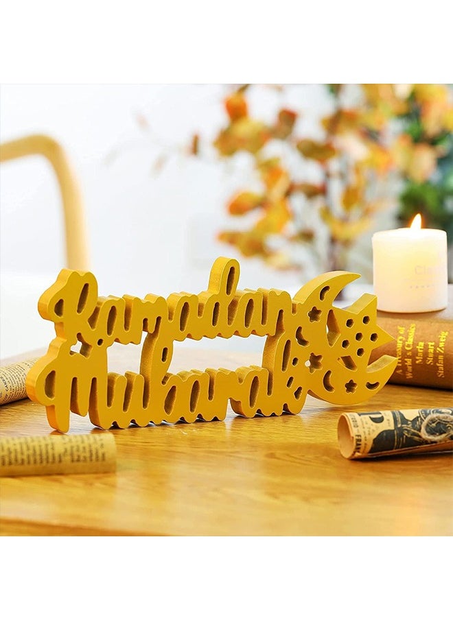Yoawllty Ramadan Table Decoration, Ramadan Decorations for Home, Ramadan Wooden Ornament Ramadan Wood Tabletop Decor for Ramadan Party Decorations  - Image 3