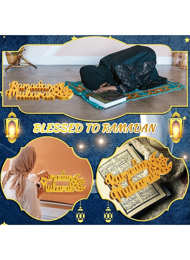 Yoawllty Ramadan Table Decoration, Ramadan Decorations for Home, Ramadan Wooden Ornament Ramadan Wood Tabletop Decor for Ramadan Party Decorations  - Image 4