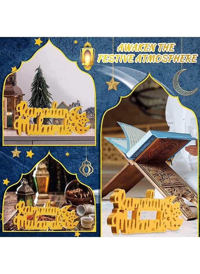 Yoawllty Ramadan Table Decoration, Ramadan Decorations for Home, Ramadan Wooden Ornament Ramadan Wood Tabletop Decor for Ramadan Party Decorations  - Image 5
