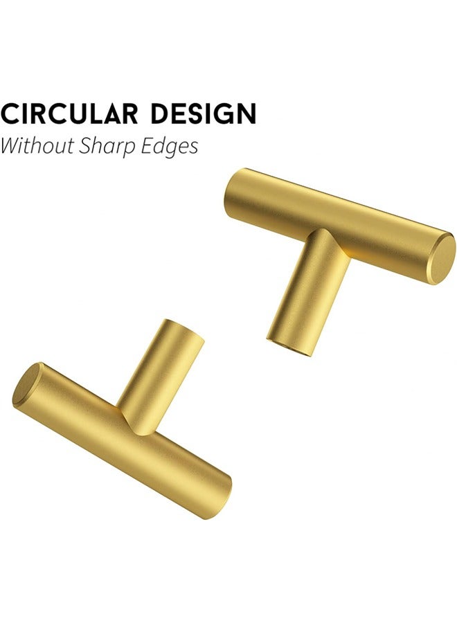 5 Pcs Solid Brass Single Hole Small Handle, Aluminium Alloy Rust Proof Cupboard Door Knob with Screws, Cupboards Drawers Bedroom Furniture Handles Decorating (Golden) - Image 3