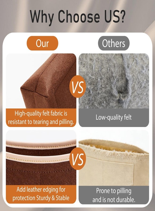 Doxo Brooklyn 28 Bag Insert, Premium Felt Purse Organizer Insert for Coach Brooklyn Shoulder 28 Bag, Ultra-Lightweight Women Handbag Organizer Insert with 4 Compartments & Zippered Pocket (Brown) - Image 5