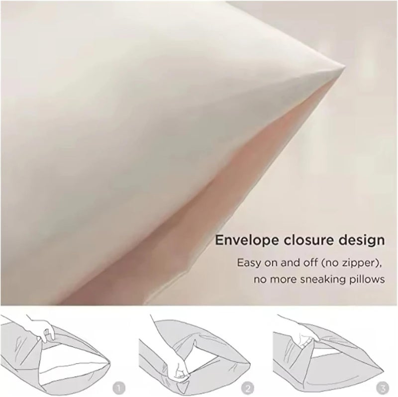 Silk Pillowcase Silk Pillowcase,Solid Silk Pillowcase Bed Pillow Covers Luxury Cushion Cases(Light Green,1PCx51x76cm(20x30in)) - Image 2