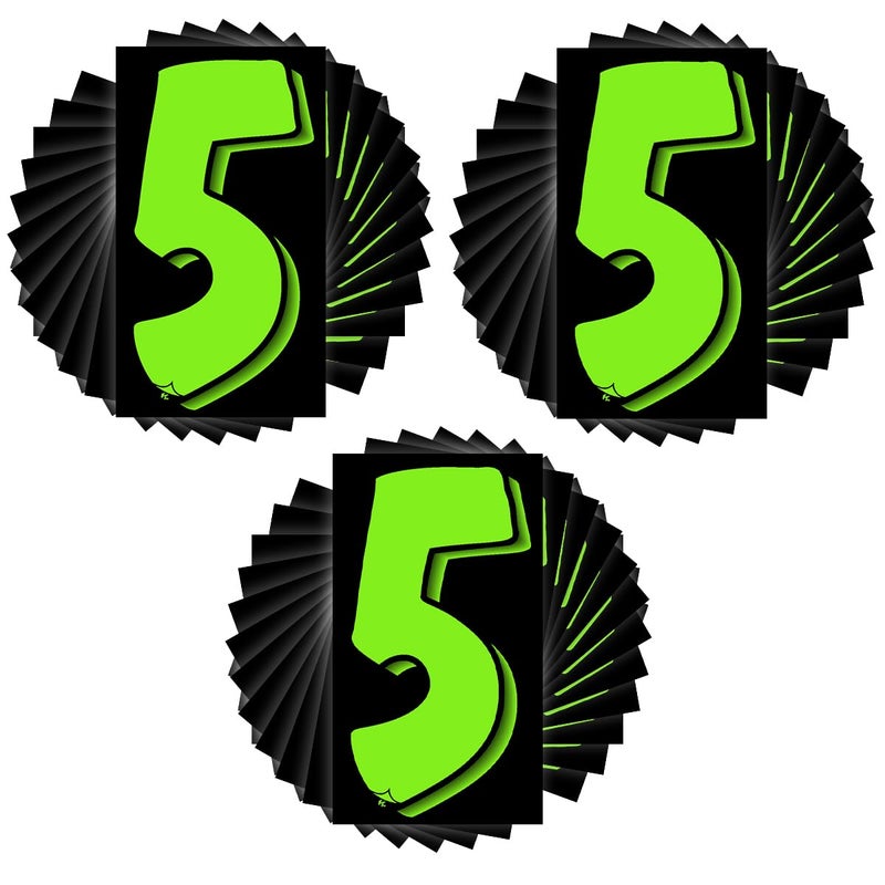 VersaTags 36 Number Five 5 75Inch Green and Black Windshield Pricing Number Stickers for Car Dealers