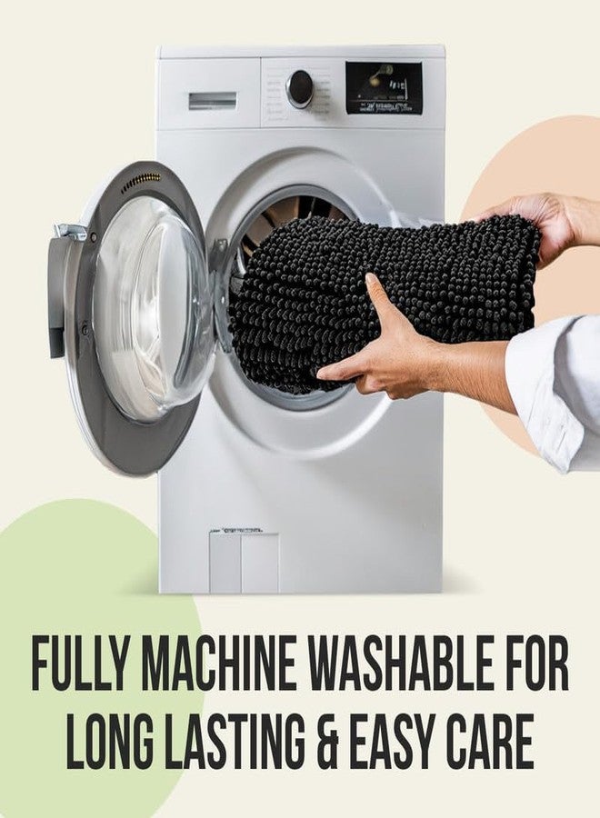 ITSOFT Plush Bathroom Rugs, Washable Microfiber Bath Mat, Absorbent Non Slip Shower Rug, Quick Dry Non Skid Floor Bath Mats Bathroom Rug, Alfombra para Baño, Small Dark Gray 22x14 - Image 5