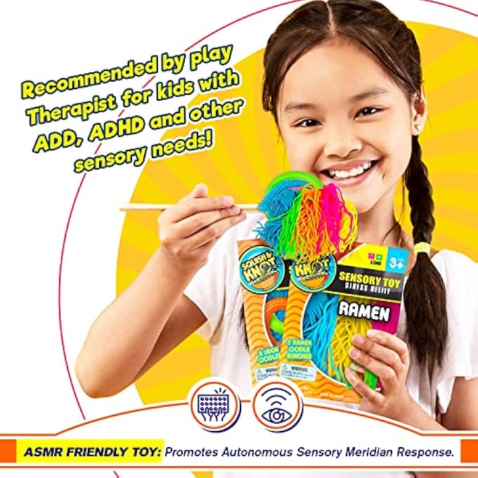 Ja-Ru Udon Textured Stretchy Noodles (1 Udon Pack) Strings and Super Sensory Fidget Toys for Adults and Kids Stocking Stuffers Fidget Pack. Autism, Anxiety Tactile Toy Kids Party Favor UDON-4799-1 - Image 5