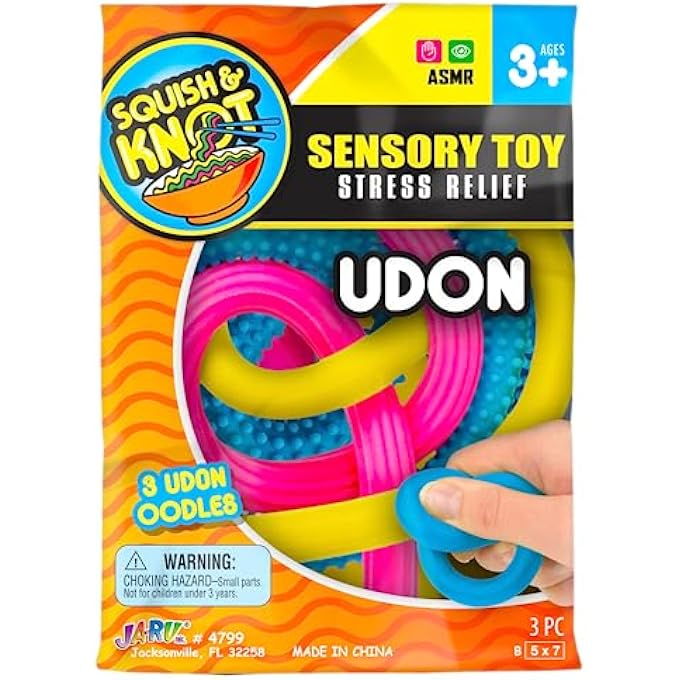 Ja-Ru Udon Textured Stretchy Noodles (1 Udon Pack) Strings and Super Sensory Fidget Toys for Adults and Kids Stocking Stuffers Fidget Pack. Autism, Anxiety Tactile Toy Kids Party Favor UDON-4799-1 - Image 1