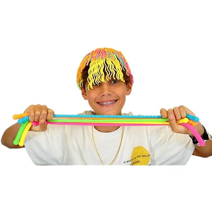 Ja-Ru Udon Textured Stretchy Noodles (1 Udon Pack) Strings and Super Sensory Fidget Toys for Adults and Kids Stocking Stuffers Fidget Pack. Autism, Anxiety Tactile Toy Kids Party Favor UDON-4799-1 - Image 4