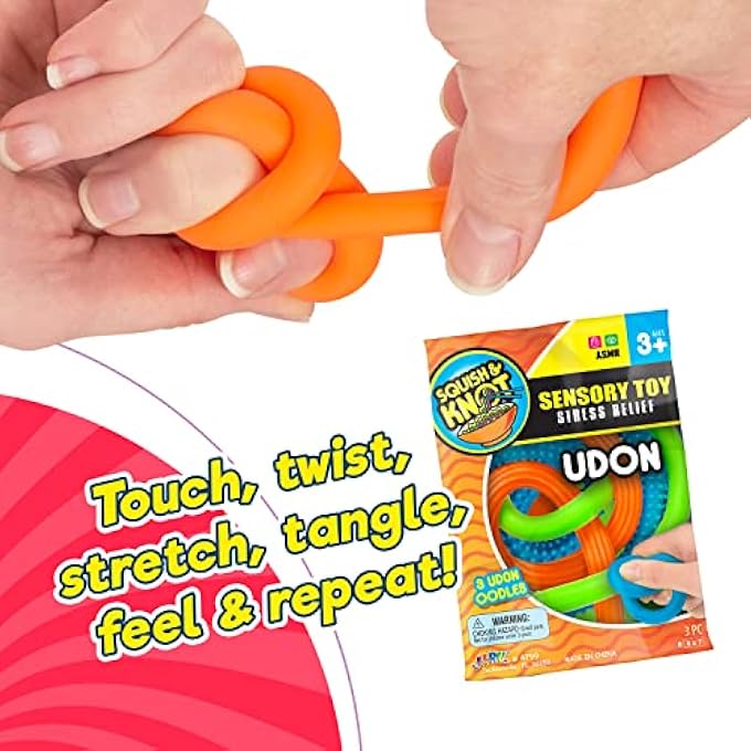 Ja-Ru Udon Textured Stretchy Noodles (1 Udon Pack) Strings and Super Sensory Fidget Toys for Adults and Kids Stocking Stuffers Fidget Pack. Autism, Anxiety Tactile Toy Kids Party Favor UDON-4799-1 - Image 2