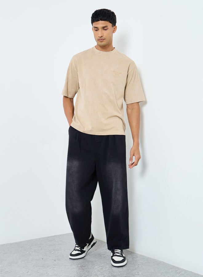 ستايلي جينز فضفاض بخصر متوسط مع رباط - Image 2