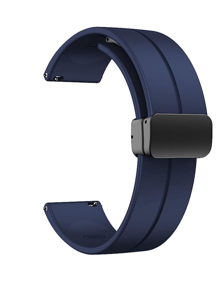 22mm Silicone Strap With Magnetic Folding Buckle For Huawei Watch GT3 2022 Smart Watch 46mm - Blue - Image 1