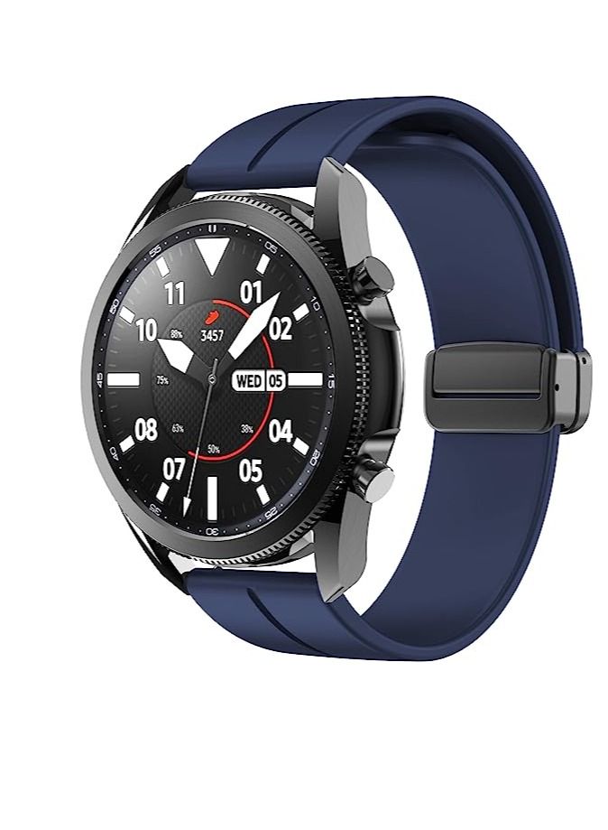 22mm Silicone Strap With Magnetic Folding Buckle For Huawei Watch GT3 2022 Smart Watch 46mm - Blue - Image 4