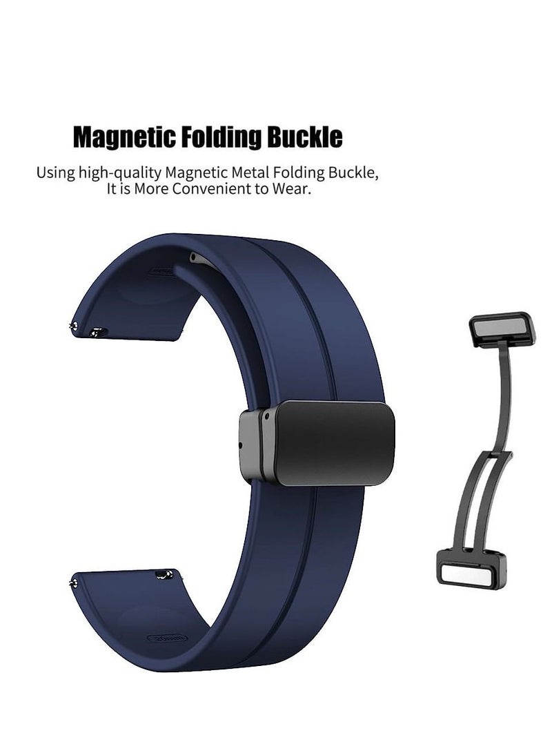 22mm Silicone Strap With Magnetic Folding Buckle For Huawei Watch GT3 2022 Smart Watch 46mm - Blue - Image 2