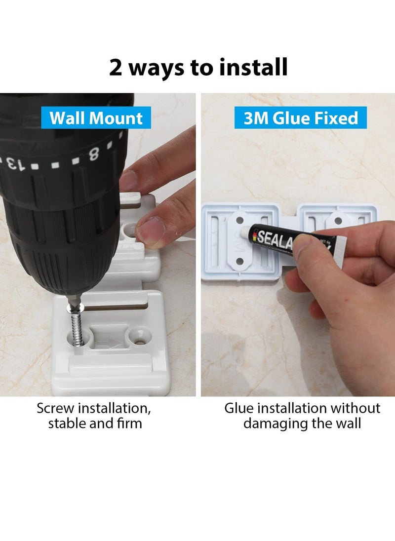 Y&D - Shampoo Dispenser, Shower Wall Mounted Soap 3 Chambers Conditioner Body Wash Dispenser Set, Clear No Drill with Glue 13.5 oz (or by Screws) - Image 1