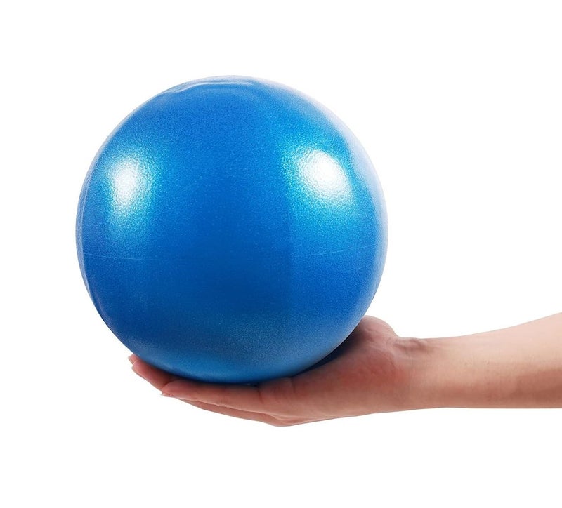 PRANIJ Polyvinyl Chloride (Pvc) Durable Small Soft Yoga Exercise Balls With Inflatable Straw, Mini Pilates Ball 22 Cm/8 Inchs For Core Training Exercise (Blue) - Image 1
