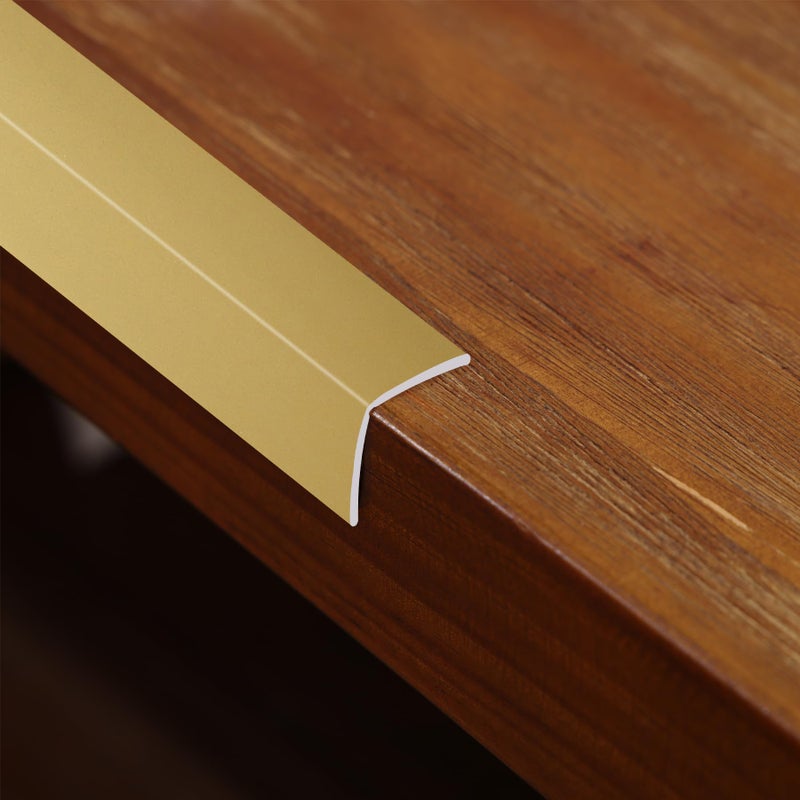 Coengwui L-Shaped Corner Guards, Peel and Stick Molding Trim for Furniture Edge Bumper, Table Door Frame Protection and Decoration (Matte Gold, 16.4ft x 0.8in) - Image 2