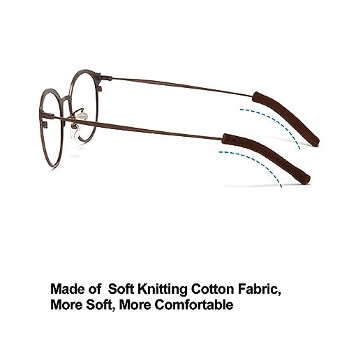 Omnful Upgrade Soft Knitting Cotton Glasses Ear Cushion, Eyeglasses Temple Tips Sleeve Retainer, Anti-Slip Elastic Eyeglasses Ear Grips for Glasses Sunglasses- Eye glasses Ear Cushions (2pairs Purple) - Image 5