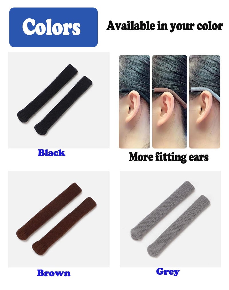 Omnful Upgrade Soft Knitting Cotton Glasses Ear Cushion, Eyeglasses Temple Tips Sleeve Retainer, Anti-Slip Elastic Eyeglasses Ear Grips for Glasses Sunglasses- Eye glasses Ear Cushions (2pairs Purple) - Image 4